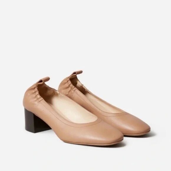 Everlane The Italian Leather Day Heel Block Ballet Preppy Shoe.  Sz 61/2 - Picture 3 of 4